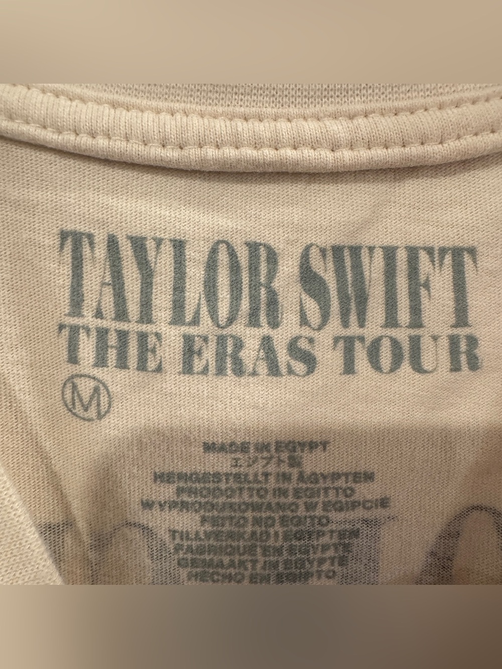 Taylor Swift The Eras Tour Official Merch Beige Tee T-Shirt Size Medium - Picture 3 of 3
